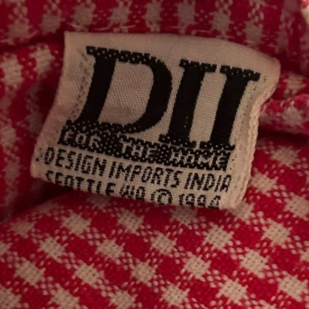 D II for the Home red Gingham check plaid NEW cotton set 2 dish towels